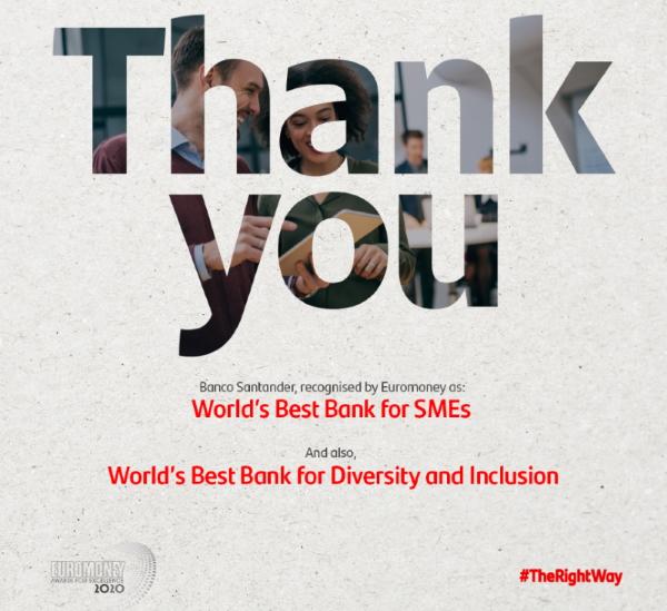 Santander è Best Bank for Diversity and Inclusion e Best Bank for SME’s ...